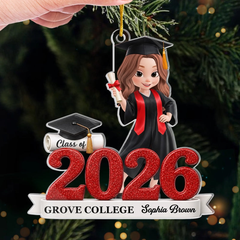 Custom Acrylic Ornament - Personalized Christmas Graduation Gifts For Him, Her - Dream Big Achieve Greatness