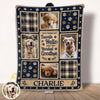 Custom Photo Blanket - Personalized Pet Memorial Sympathy Gifts For Dogs, Cats - Paw Prints On My Heart