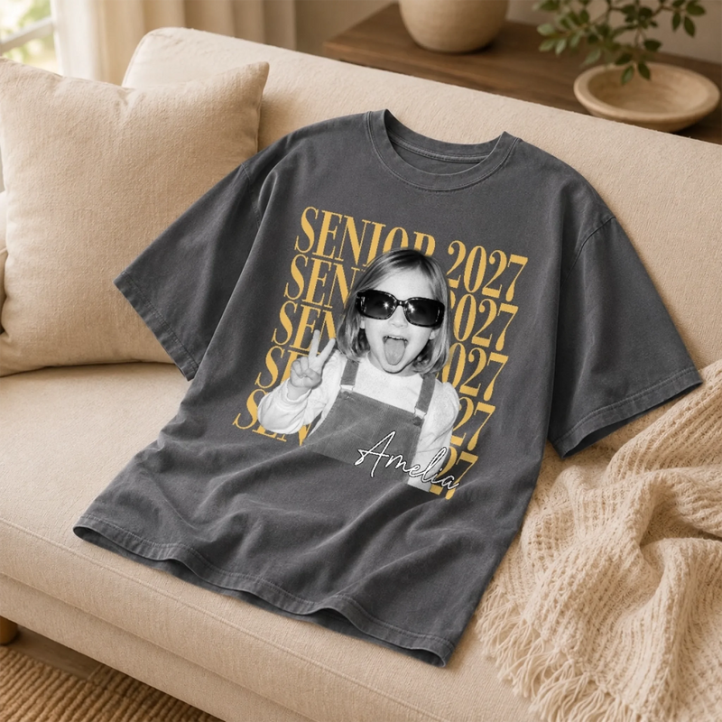 Custom Photo Comfort T-Shirt - Personalized Graduation Gifts For Him, Her - Caps Off To Success