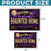 Custom Haunted Home Decor Metal Sign - Personalized Halloween Birthday Gifts For Mom, Dad, Brother, Sister - Monsters Welcome, Humans Beware