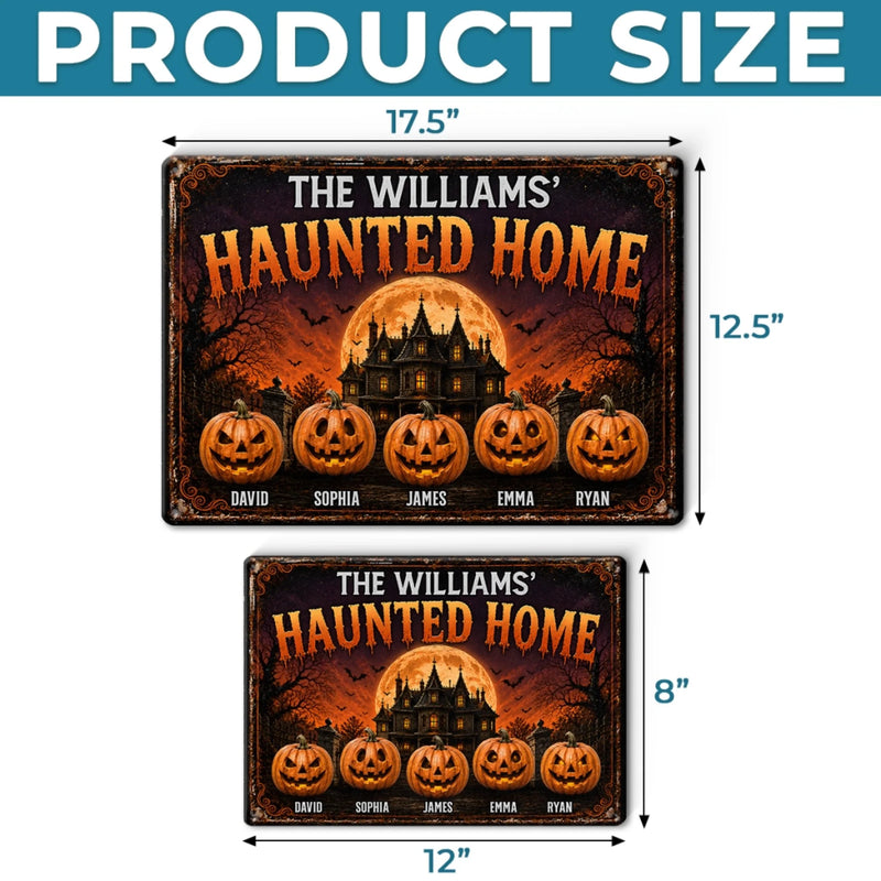 Custom Pumpkin Home Decor Metal Sign - Personalized Halloween Birthday Gifts For Mom, Dad, Brother, Sister - Making Memories One Scare Away