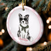 Custom Photo Ceramic Ornament - Personalized Christmas Birthday Gifts For Dog Cat Lovers, Dog Dad And Mom, Cat Owners - Paws, Love And Joy