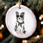 Custom Photo Ceramic Ornament - Personalized Christmas Birthday Gifts For Dog Lovers, Cat Lovers - Paws, Love And Joy
