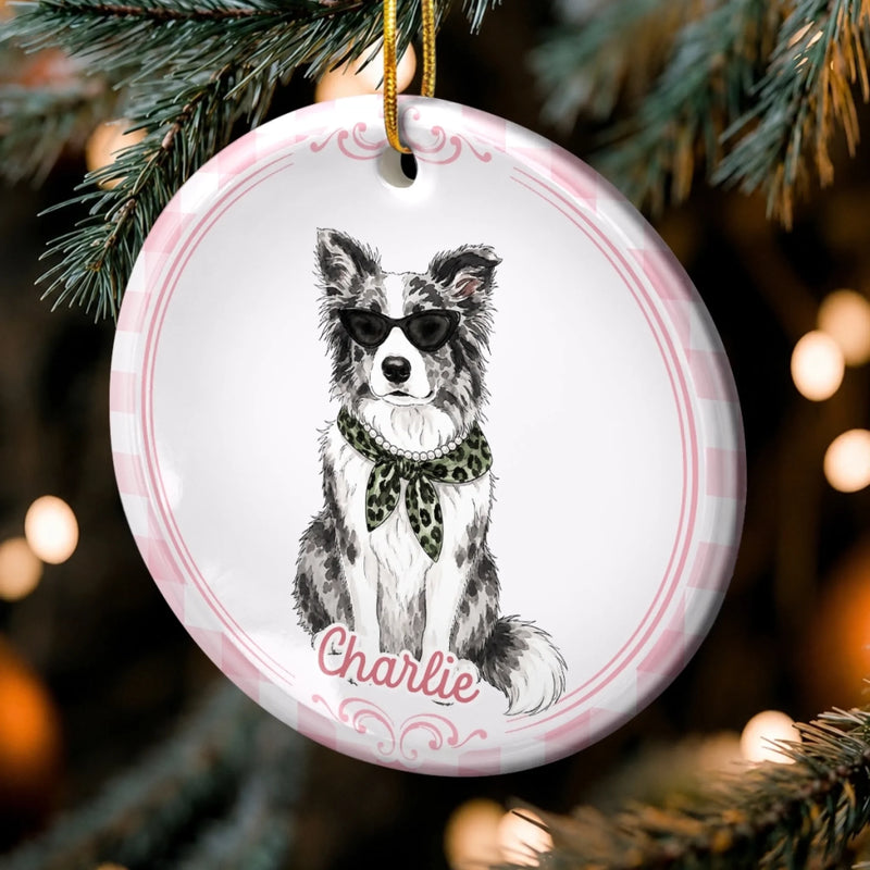 Custom Photo Ceramic Ornament - Personalized Christmas Birthday Gifts For Dog Cat Lovers, Dog Dad And Mom, Cat Owners - Paws, Love And Joy