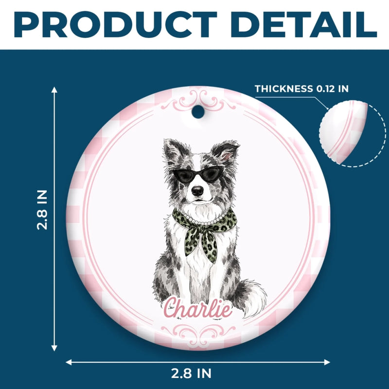 Custom Photo Ceramic Ornament - Personalized Christmas Birthday Gifts For Dog Cat Lovers, Dog Dad And Mom, Cat Owners - Paws, Love And Joy