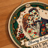 Custom Photo Day Of The Dead Wood Sign - Personalized Anniversary Wedding Gifts For Husband And Wife, Him And Her - Love Never Dies
