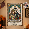 Custom Photo Day Of The Dead Home Decor Metal Sign - Personalized  Anniversary Wedding Gifts For Husband And Wife, Him And Her - Everlasting Skeletal Romance