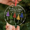 Custom Circle Glass Ornament - Personalized Christmas Birthday Gifts For Mom, Dad, Brother, Sister - Merry Moments Together