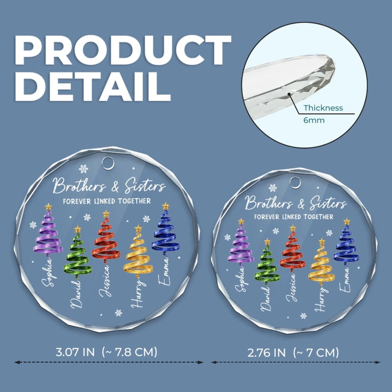 Custom Circle Glass Ornament - Personalized Christmas Birthday Gifts For Mom, Dad, Brother, Sister - Merry Moments Together