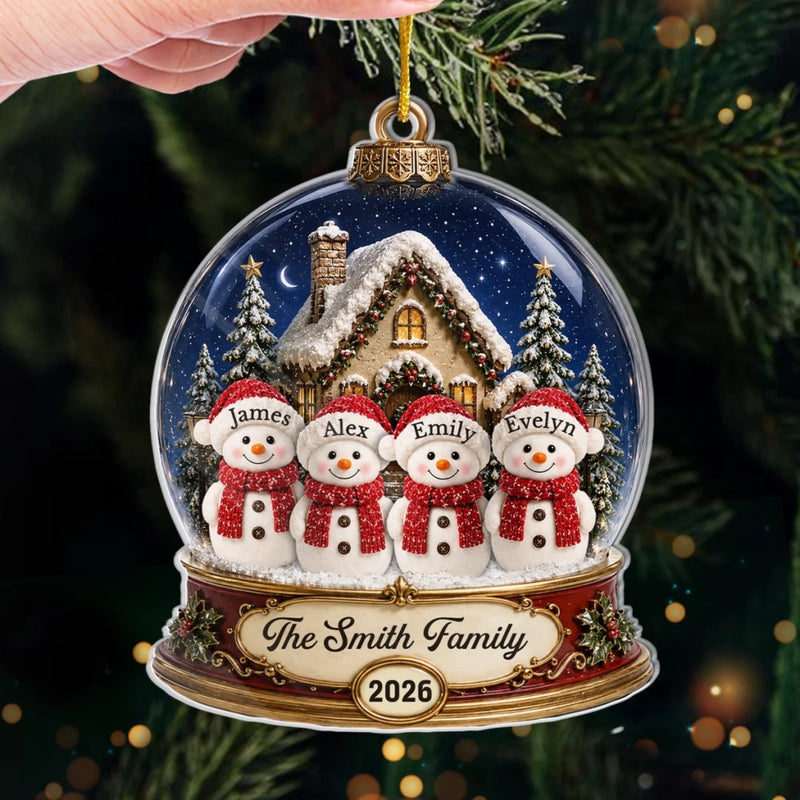 Custom Snowman Acrylic Ornament - Personalized Christmas Birthday Gifts For Mom, Dad, Brother, Sister - Together In Our Winter Wonderland