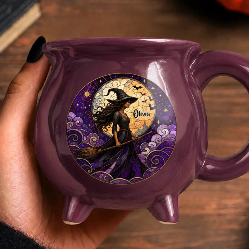 Custom Witchy Cauldron Coffee Mug - Personalized Halloween Gifts For Witch, Wife, Daughter, Besties, Sisters, Granddaughter, Grandma, Mom, Yourself - Artistic Witchy Brew Moments