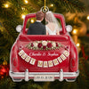 Custom First Christmas Acrylic Ornament - Personalized Anniversary Christmas Wedding Gifts For Husband And Wife, Him And Her - Riding Into Forever Love