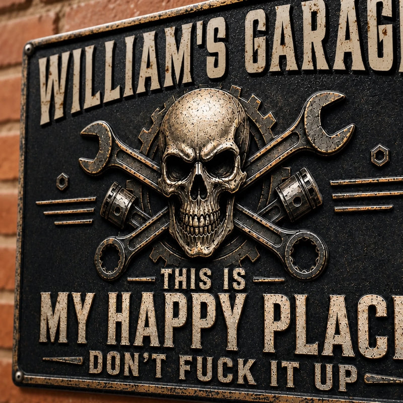 Custom Home Decor Metal Sign - Personalized Birthday Gifts For Husband, Son, Grandson, Brother, Grandpa, Dad, Yourself, Mechanic - Just Fix It Yourself