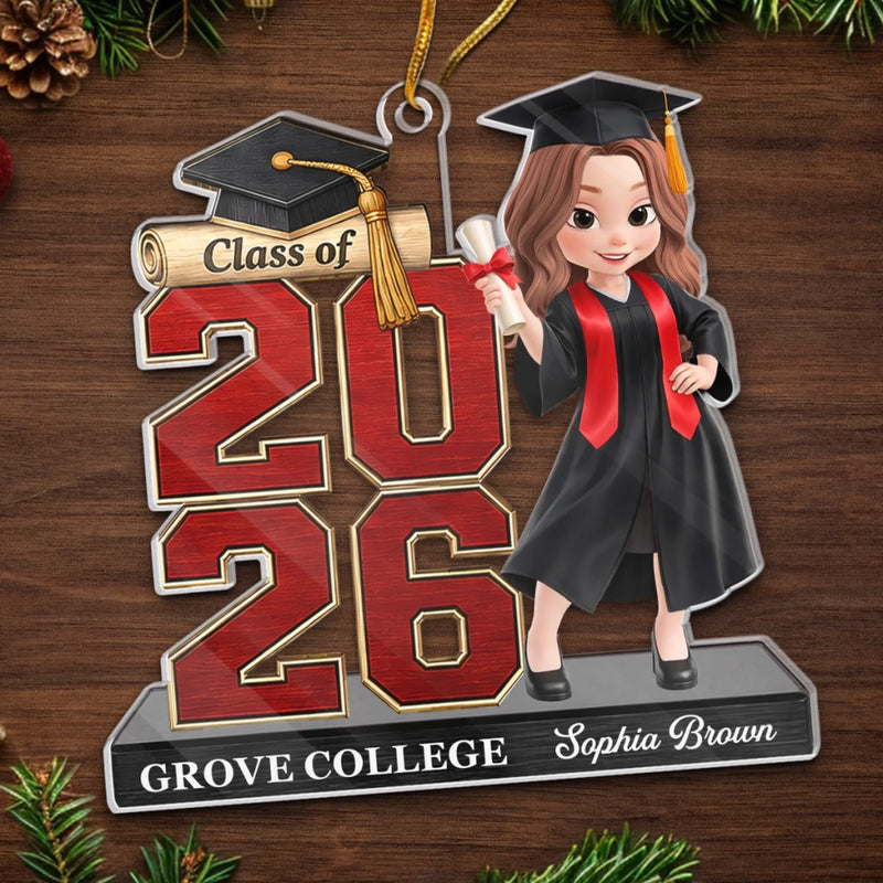 Custom Acrylic Ornament - Personalized Christmas Graduation Gifts For Him, Her - The Future Belongs To You