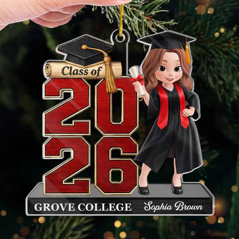 Custom Acrylic Ornament - Personalized Christmas Graduation Gifts For Him, Her - The Future Belongs To You