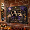 Custom Home Decor Metal Sign - Personalized Halloween Decor Birthday Gifts For Mom, Dad, Brother, Sister - A Bloody Spooky Welcome