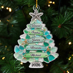Custom Sea Glass Acrylic Ornament - Personalized Christmas Birthday Gifts For Mom, Dad, Brother, Sister - Home Filled With Cheer