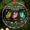 Custom Circle Glass Ornament - Personalized Best Friend Christmas Birthday Gifts For Women, Besties, Sisters, BFF - Sisters Are Forever Friends