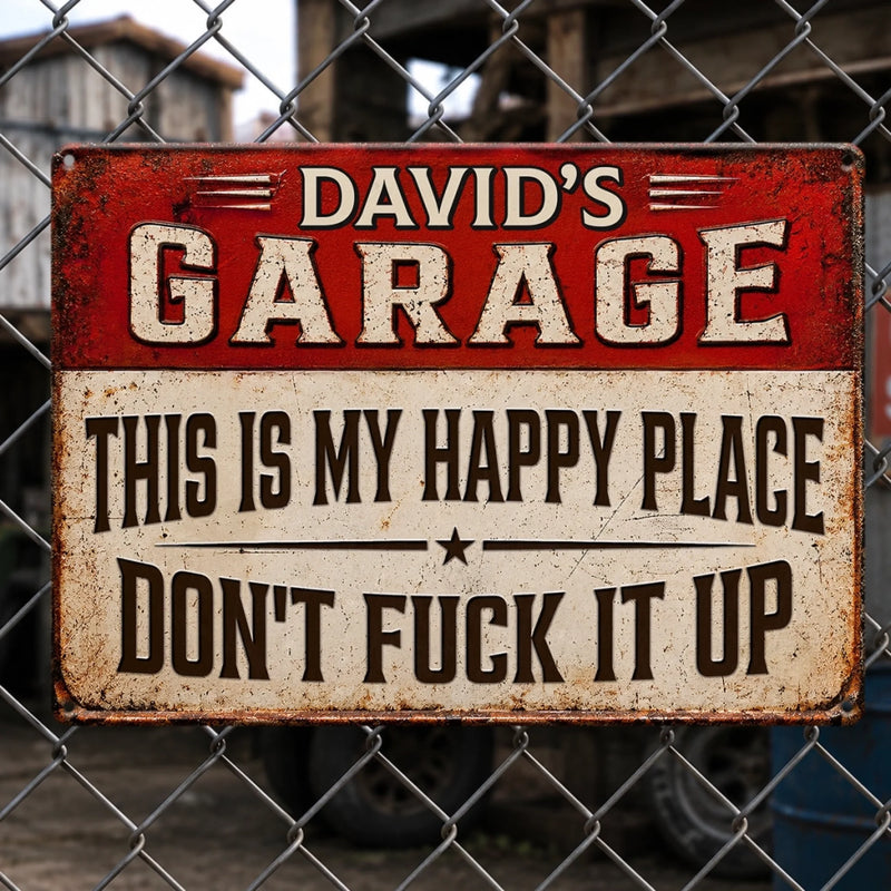 Custom Home Decor Metal Sign - Personalized Birthday Gifts For Husband, Son, Grandson, Brother, Grandpa, Dad, Yourself, Mechanic - Fixing Stuff Is My Therapy