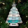 Custom Sea Glass Acrylic Ornament - Personalized Christmas Birthday Gifts For Mom, Dad, Brother, Sister - Christmas Love Never Fades