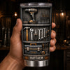 Custom Handyman Tumbler - Personalized Birthday Gifts For Husband, Son, Grandson, Brother, Grandpa, Dad, Yourself - Hard Work Never Stops
