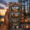 Custom Tumbler - Personalized Birthday Hunting Gifts For Hunters, Husband, Son, Grandson, Brother, Grandpa, Dad, Yourself - Born To Hunt And Explore