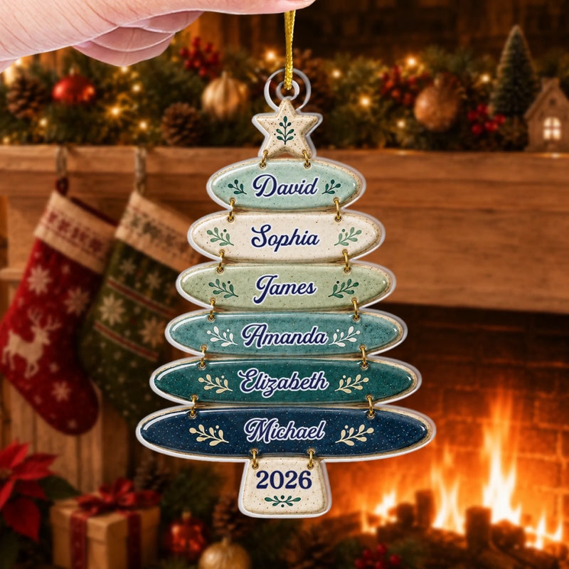 Custom Acrylic Ornament - Personalized Christmas Birthday Gifts For Mom, Dad, Brother, Sister - Together Around The Tree