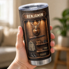 Custom Tumbler - Personalized Birthday Hunting Gifts For Hunters, Husband, Son, Grandson, Brother, Grandpa, Dad, Yourself - Born To Hunt Wild