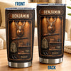 Custom Tumbler - Personalized Birthday Hunting Gifts For Hunters, Husband, Son, Grandson, Brother, Grandpa, Dad, Yourself - Born To Hunt Wild