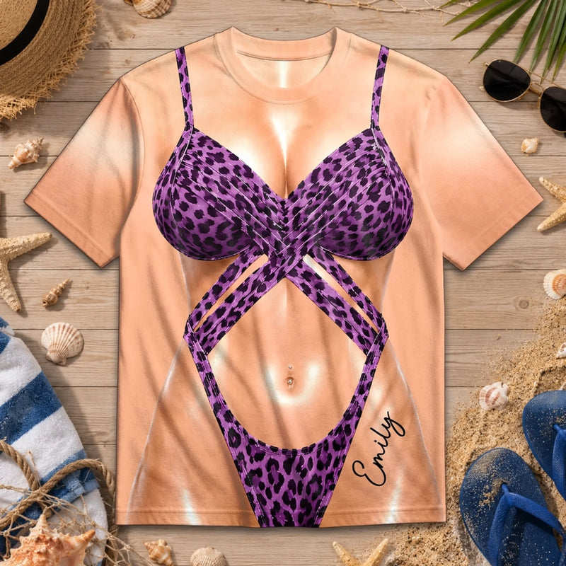 Custom Funny T-shirt - Personalized Summer Vacation And Travel Gifts For Wife, Daughter, Besties, Sisters, Granddaughter, Grandma, Mom, Yourself - Salt Air Free Soul