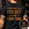 Custom Mechanic T-Shirt - Personalized Birthday Gifts For Husband, Son, Grandson, Brother, Grandpa, Dad, Yourself - Fixing Made Simple