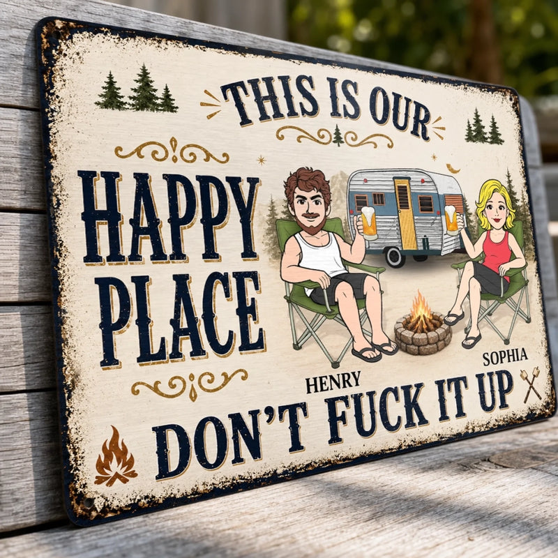 Custom Home Decor Metal Sign - Personalized Birthday Camping Gifts For Campers, Husband And Wife, Him And Her - Best Camping Buddies Forever