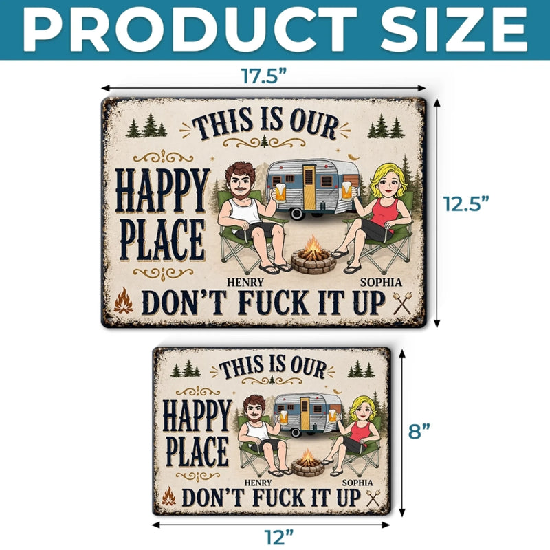 Custom Home Decor Metal Sign - Personalized Birthday Camping Gifts For Campers, Husband And Wife, Him And Her - Best Camping Buddies Forever