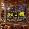 Custom Zombie Home Decor Metal Sign - Personalized Halloween Decor Birthday Gifts For Mom, Dad, Brother, Sister - Quarantine Zone Do Not Enter