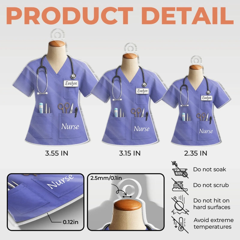 Custom Shaped Acrylic Keychain - Personalized Birthday Gifts For Nurse - Care Is My Calling