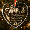 Custom First Christmas Heart Glass Ornament - Personalized Anniversary Christmas Wedding Gifts For Husband And Wife, Him And Her - The Start Of Forever