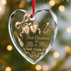 Custom First Christmas Heart Glass Ornament - Personalized Anniversary Christmas Wedding Gifts For Husband And Wife, Him And Her - The Start Of Forever