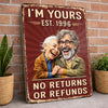 Custom Photo Funny Caricature Home Decor Metal Sign - Personalized Anniversary Wedding Gifts For Husband And Wife, Him And Her - Stuck With Me Forever