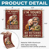 Custom Photo Funny Caricature Home Decor Metal Sign - Personalized Anniversary Wedding Gifts For Husband And Wife, Him And Her - Stuck With Me Forever