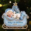 Custom First Christmas Acrylic Ornament - Personalized Christmas Baby Shower, Gender Reveal Gifts For New Moms, New Dads, New Parents - Precious Little Bundle Of Joy