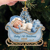Custom First Christmas Acrylic Ornament - Personalized Christmas Baby Shower, Gender Reveal Gifts For New Moms, New Dads, New Parents - Precious Little Bundle Of Joy