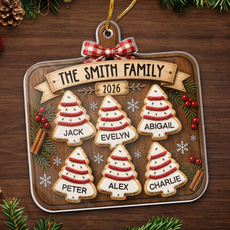 Custom Acrylic Ornament - Personalized Christmas Birthday Gifts For Mom, Dad, Brother, Sister - Baked With Love