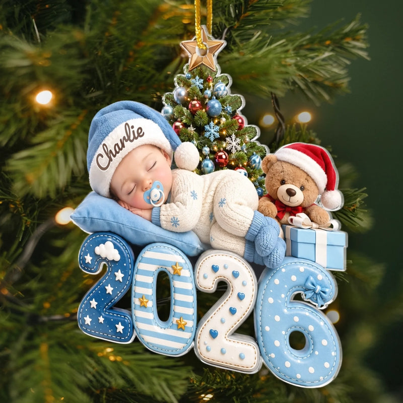 Custom First Christmas Acrylic Ornament - Personalized Christmas Baby Shower, Gender Reveal Gifts For New Moms, New Dads, New Parents - Our Greatest Blessing Ever