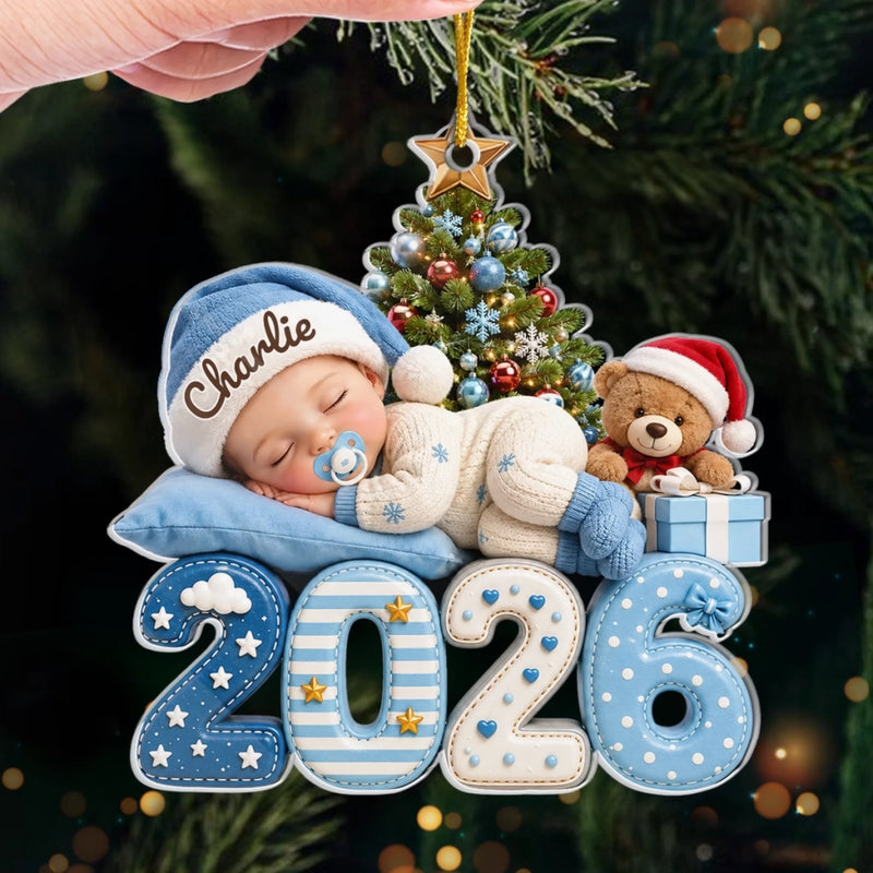 Custom First Christmas Acrylic Ornament - Personalized Christmas Baby Shower, Gender Reveal Gifts For New Moms, New Dads, New Parents - Our Greatest Blessing Ever