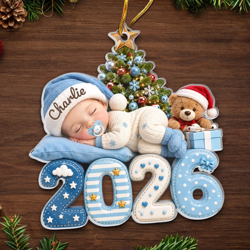 Custom First Christmas Acrylic Ornament - Personalized Christmas Baby Shower, Gender Reveal Gifts For New Moms, New Dads, New Parents - Our Greatest Blessing Ever