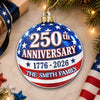 Custom Acrylic Ornament - Personalized America 250th Anniversary Christmas Gifts For Mom, Dad, Brother, Sister - United In Love And Liberty