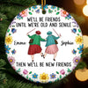 Custom Ceramic Ornament - Personalized Best Friend Christmas Birthday Gifts For Women, Besties, Sisters, BFF - Laughter, Love And Friendship