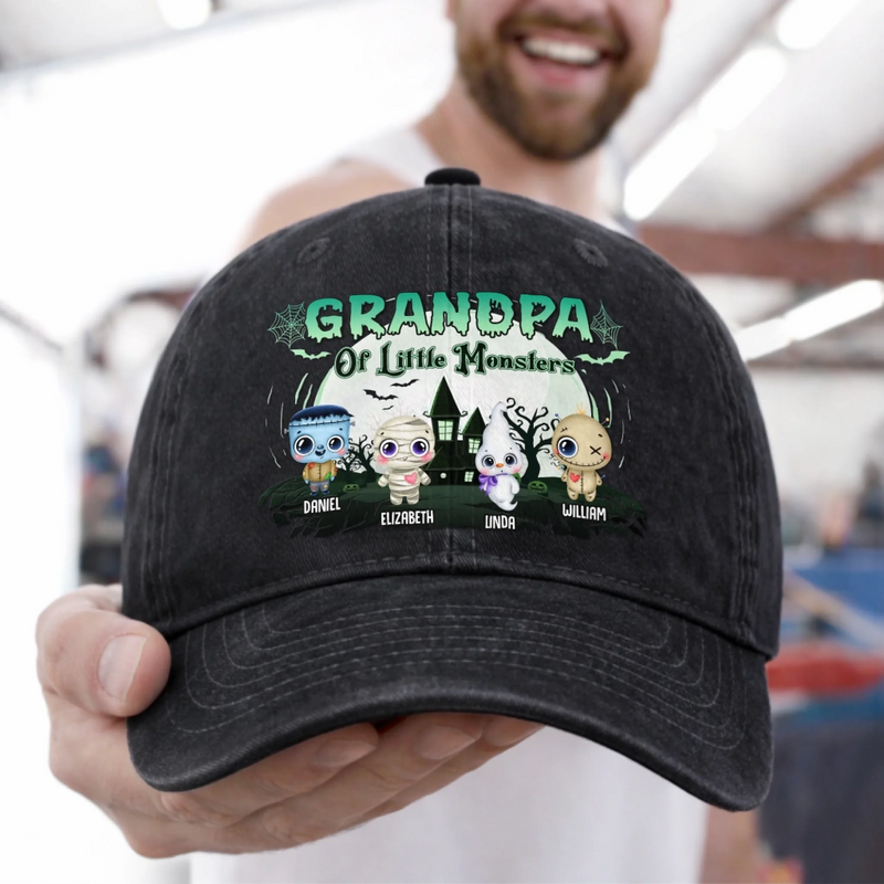 Custom Cap - Personalized Halloween Birthday Gifts For Dad, Grandpa - Little Boo Big Fun