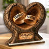 Custom 2-Layered Wooden Plaque - Personalized Anniversary Wedding Gifts For Husband And Wife, Him And Her - Two Hearts Joined As One