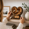 Custom 2-Layered Wooden Plaque - Personalized Anniversary Wedding Gifts For Husband And Wife, Him And Her - Two Hearts Joined As One